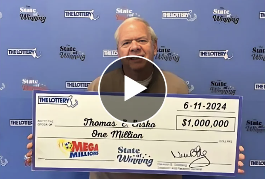 Lottery winner sharing his story on camera